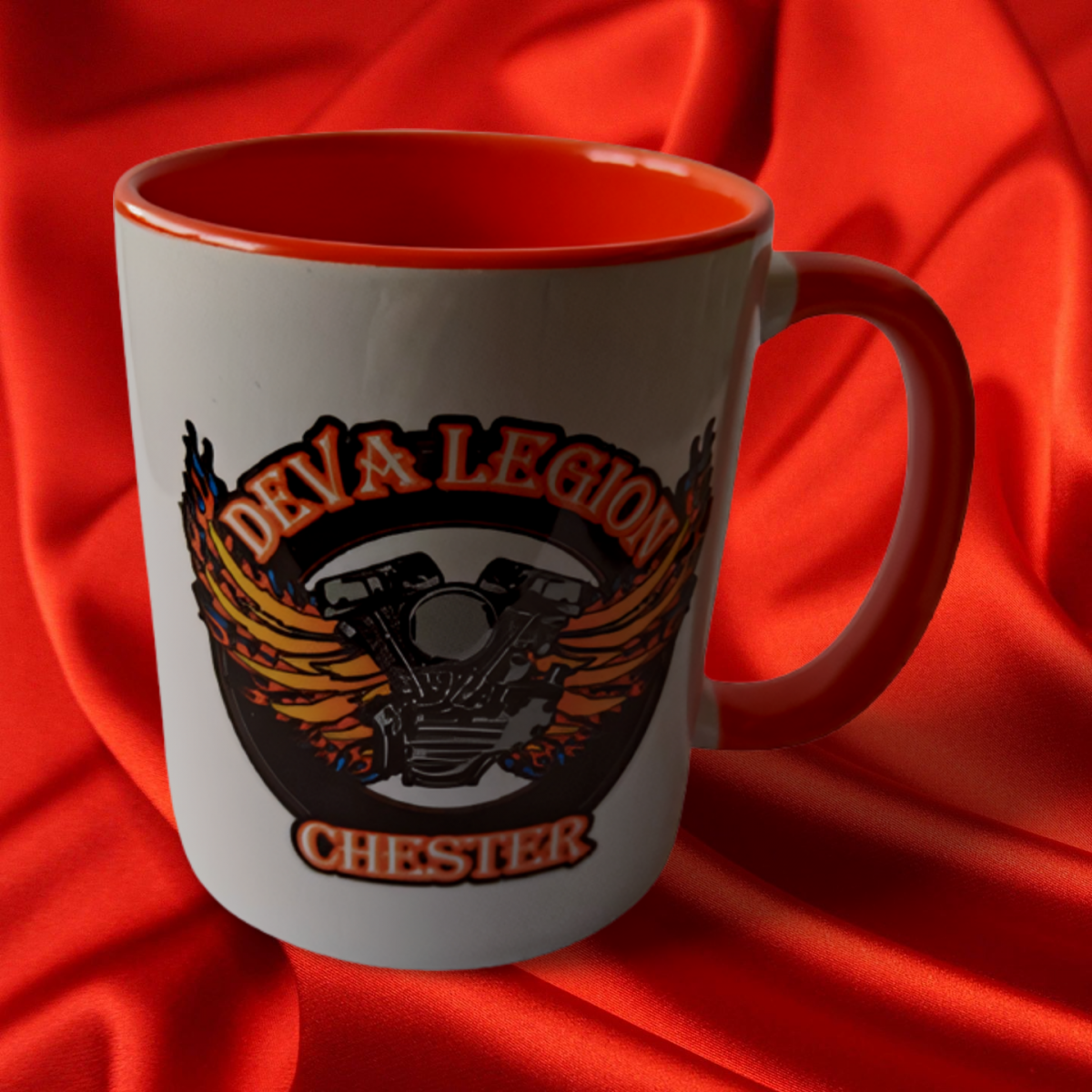#021 A bold Deva Legion mug perfect for home, work, or the rally campsite. Featuring striking chapter branding, it’s sturdy, comfortable to hold, and ideal for your morning brew or post‑ride cuppa. A practical, collectible piece of Deva pride for every rider.