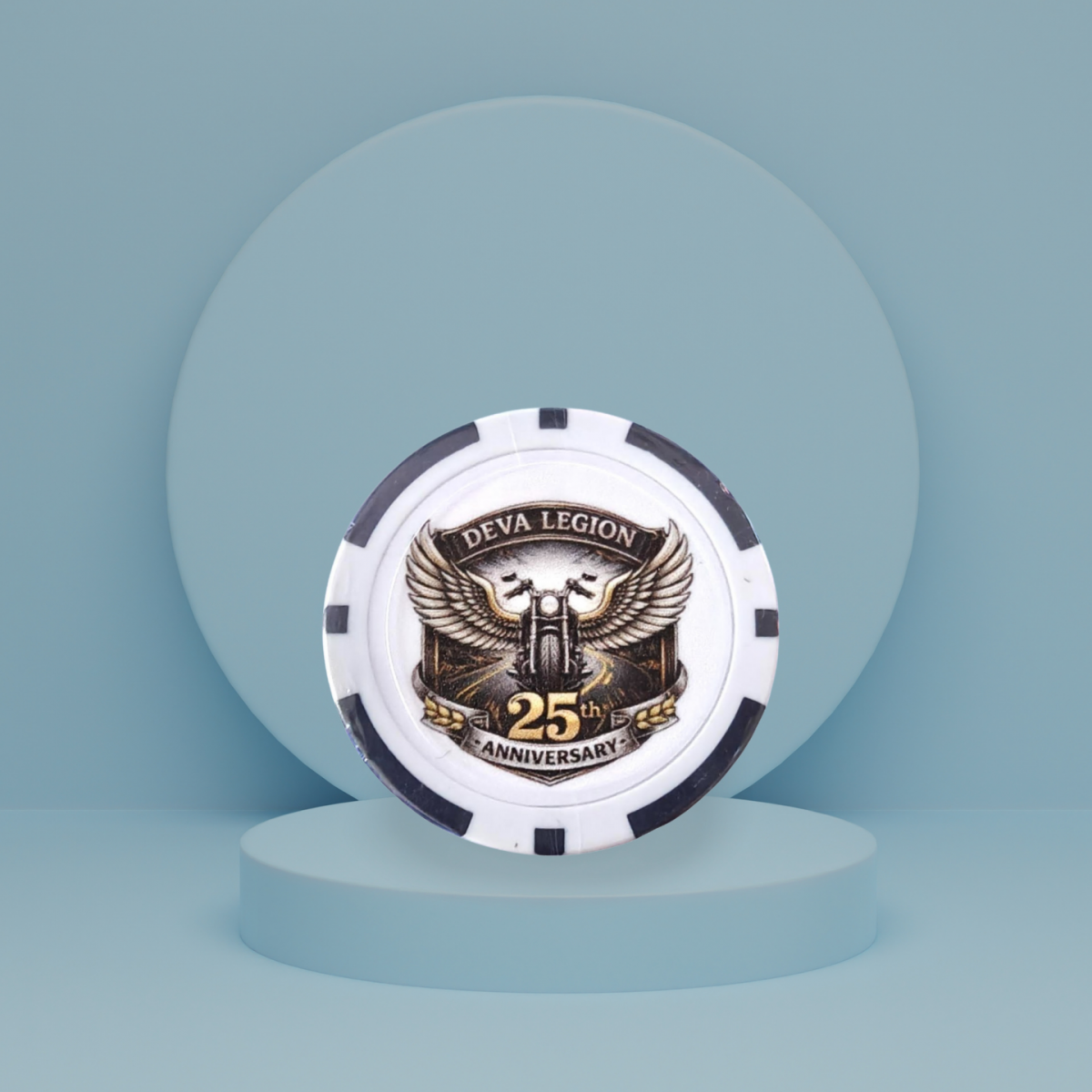 #003 A standard size poker chip, proudly celebrating the Deva Legion's 25th year. A timeless momento of Deva longevity.