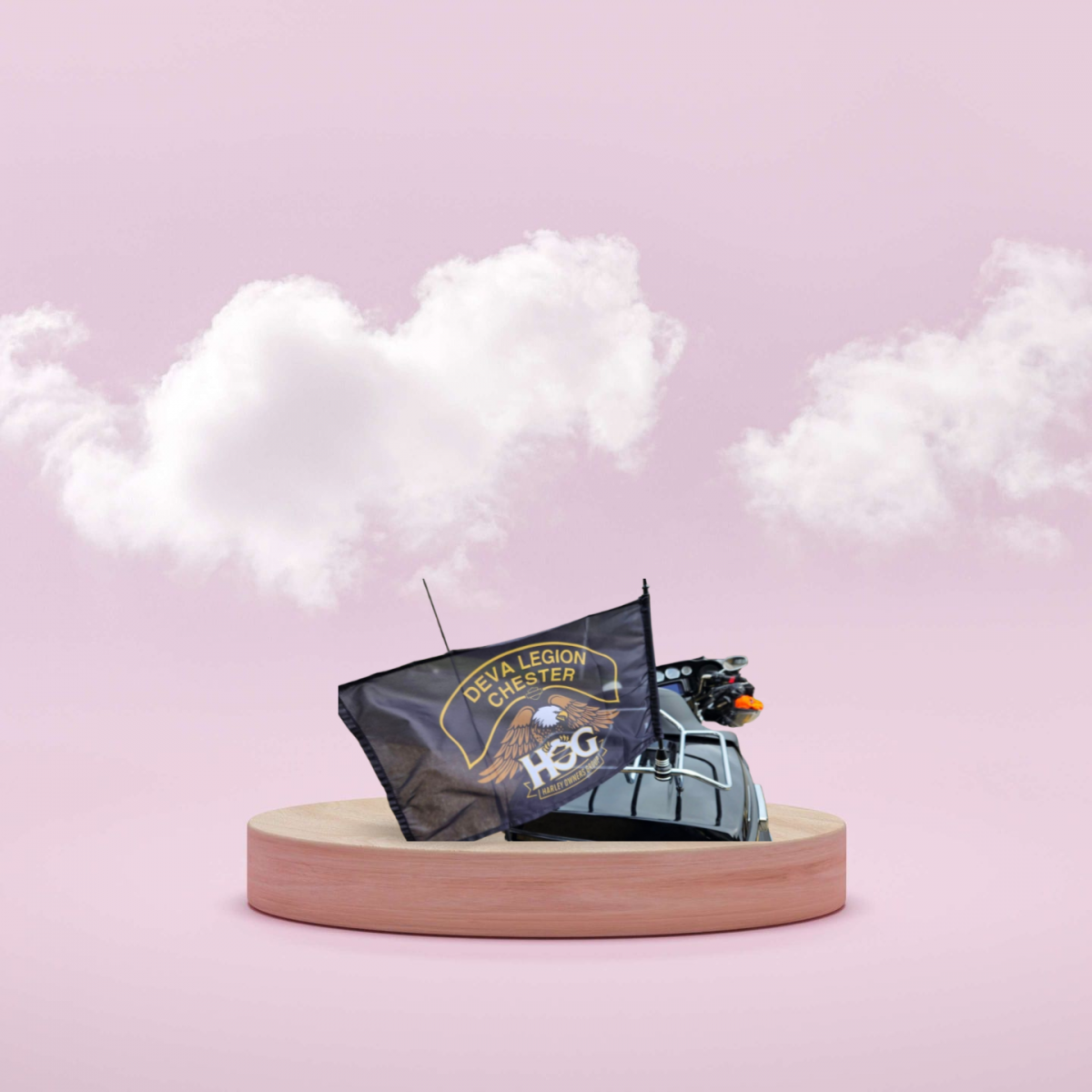 #012 A bold Small Deva Legion Bike Flag designed to add personality and chapter pride to your ride. Durable, vibrant, and built to handle the elements, it mounts easily and displays the Deva spirit wherever you go. Perfect for rallies, group rides, or everyday visibility on the road.